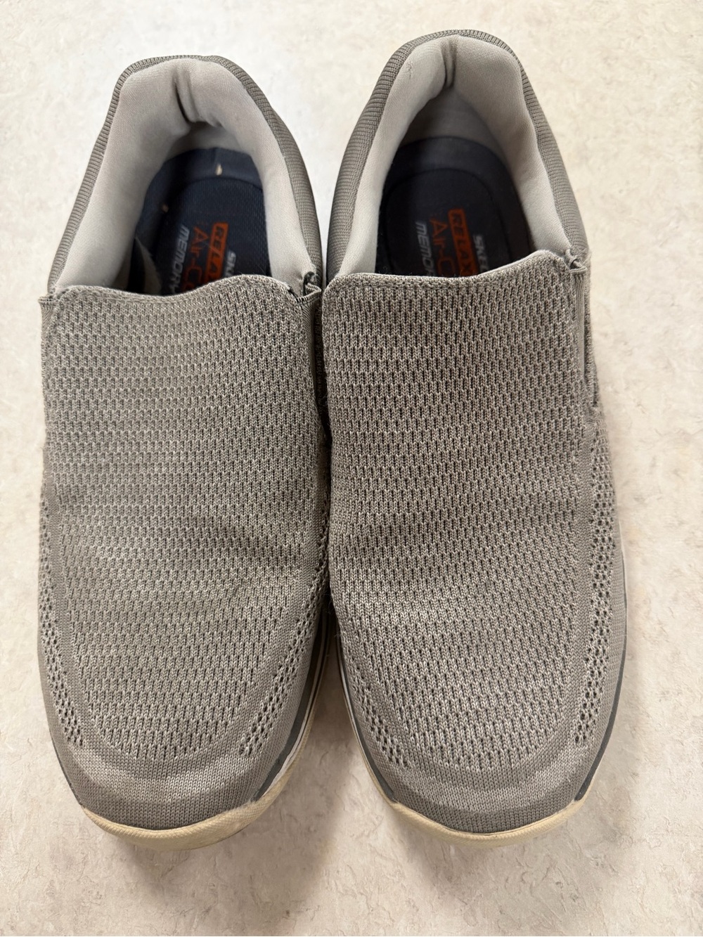 Skechers Slip-On Knit Loafers in Gray